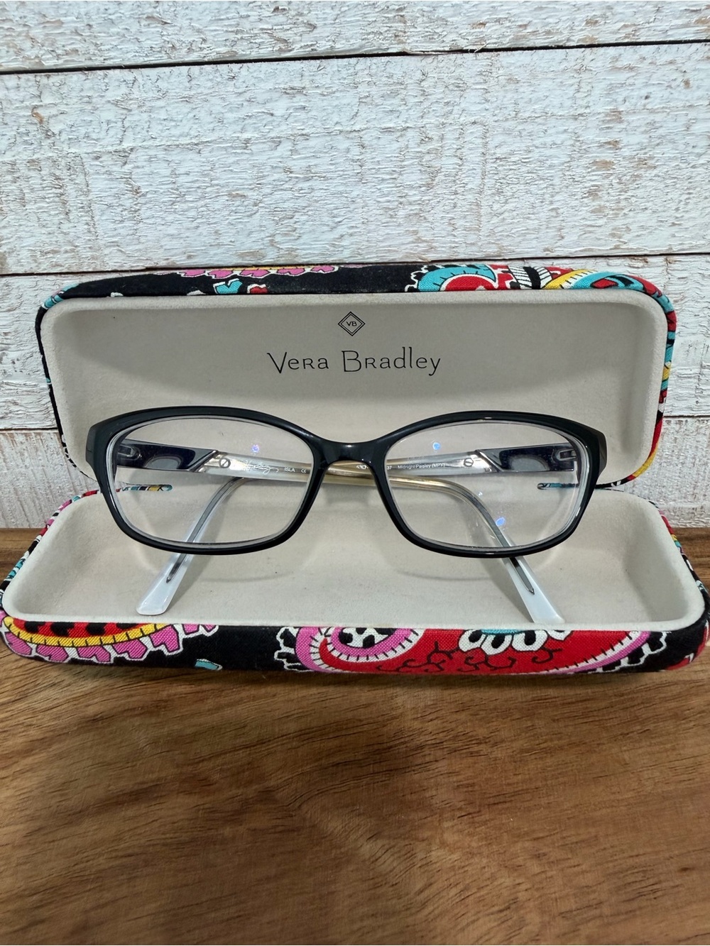 VERA BRADLEY Isla Midnight Paisley Black Bling Cat Eye Eyeglass FRAMES 53-16-137